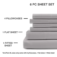 Home Expressions Cool And Crisp 6pc Cotton Percale Sheet Set