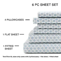 Home Expressions Cool And Crisp 6pc Cotton Percale Sheet Set