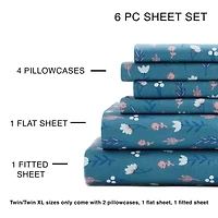 Home Expressions Cool And Crisp 6pc Cotton Percale Sheet Set