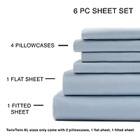 Home Expressions Cool And Crisp 6pc Cotton Percale Sheet Set