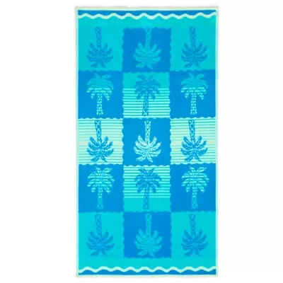 Outdoor Oasis Palm Tree Jacquard Beach Towel