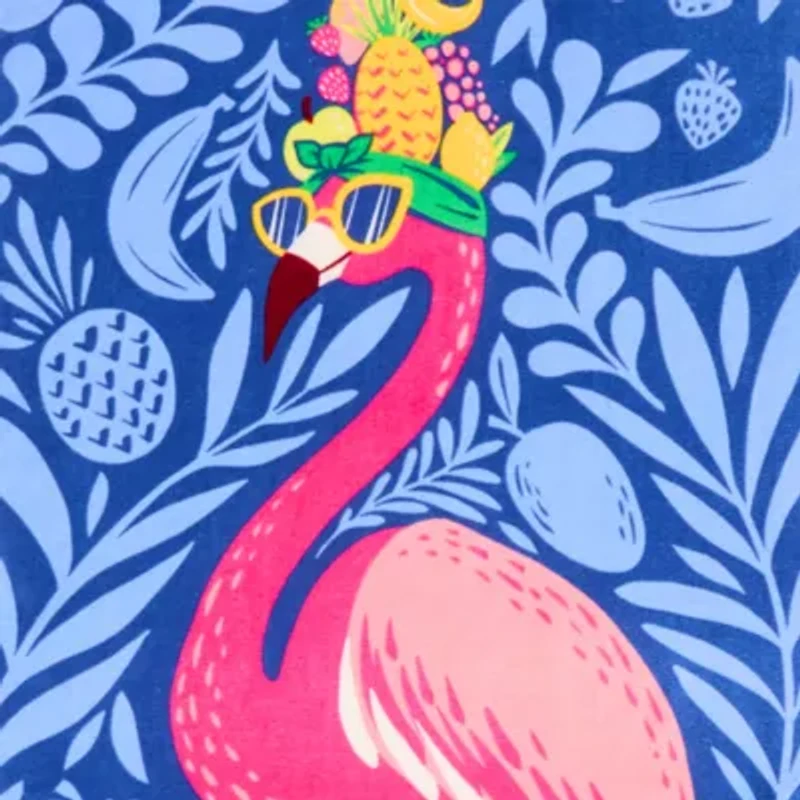 Outdoor Oasis Flamingo Print Beach Towel