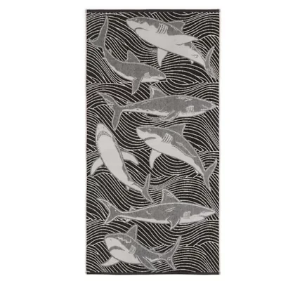 Outdoor Oasis Shark Jacquard Beach Towel
