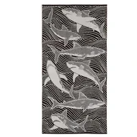 Outdoor Oasis Shark Jacquard Beach Towel
