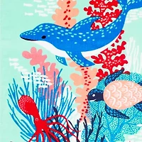 Outdoor Oasis Beach Dolphins Print Beach Towel