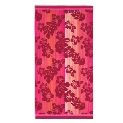 Outdoor Oasis Tropical Floral Jacquard Beach Towel