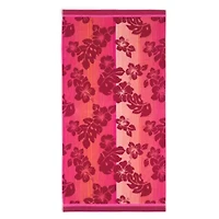 Outdoor Oasis Tropical Floral Jacquard Beach Towel