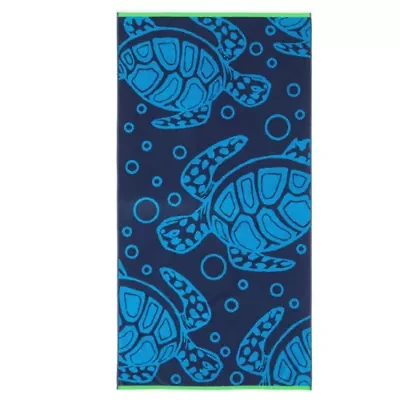 Outdoor Oasis Turtle Jacquard Beach Towel