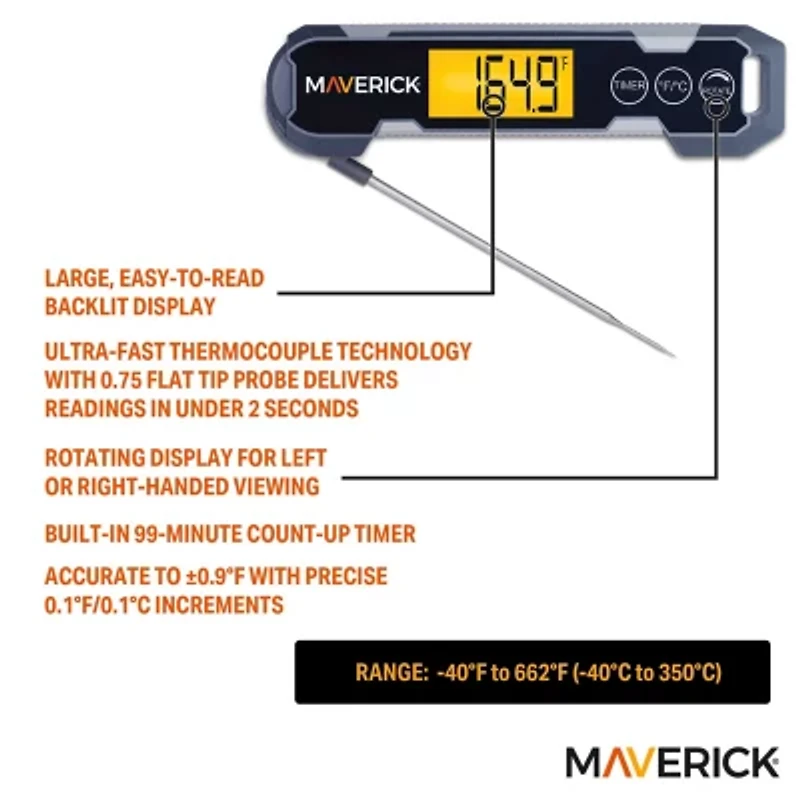 MAVERICK® Instant Read Temp And Time Thermometers