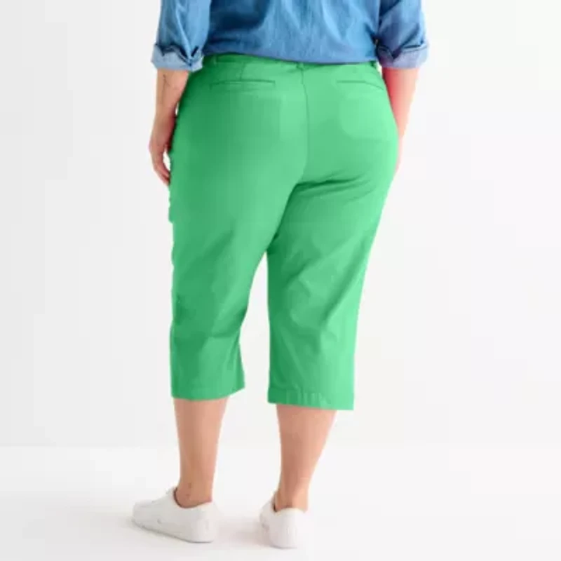 St. John's Bay Womens Plus Mid Rise Capri Pant