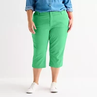 St. John's Bay Womens Plus Mid Rise Capri Pant