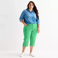 St. John's Bay Womens Plus Mid Rise Capri Pant