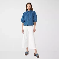 RM Rebecca Minkoff Womens Elbow Sleeve Blouse