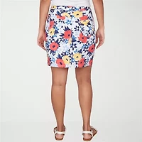 Hearts Of Palm Printed Pull On Womens Mid Rise Skort