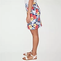 Hearts Of Palm Printed Pull On Womens Mid Rise Skort
