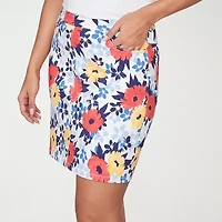 Hearts Of Palm Printed Pull On Womens Mid Rise Skort