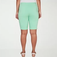 Hearts Of Palm Pull On Womens 11" Mid Rise Bermuda Short