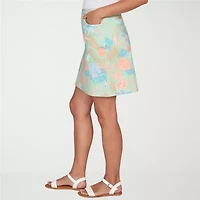 Hearts Of Palm Printed Pull On Womens Mid Rise Skort