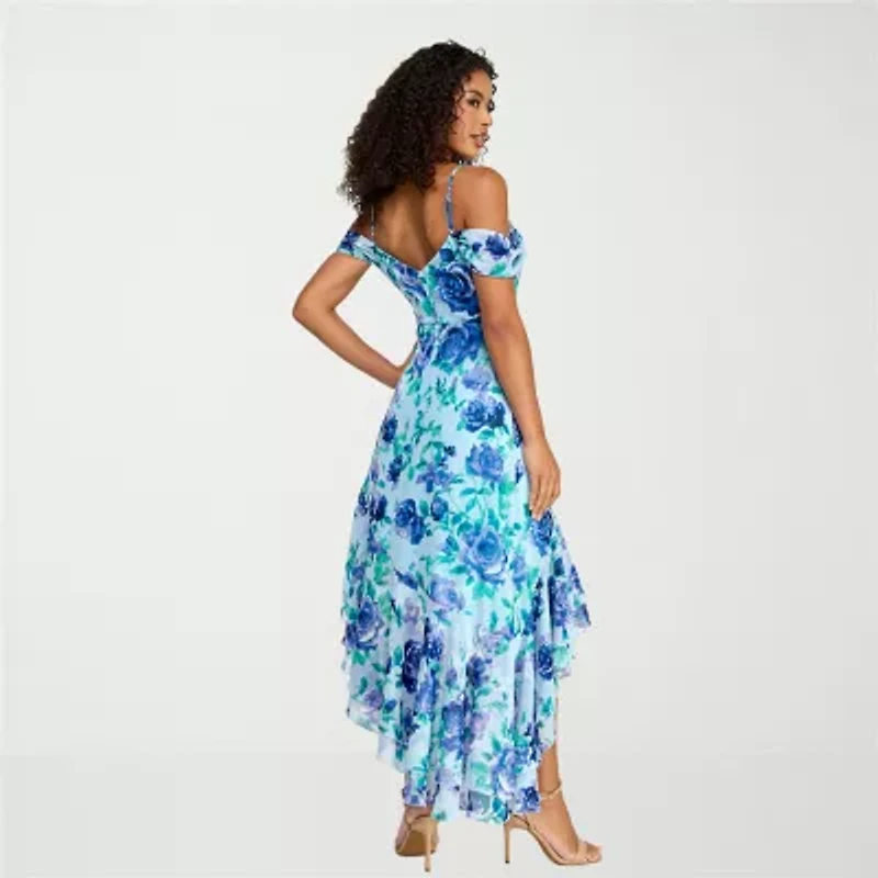 City Triangle Womens Juniors Sleeveless Midi Fit + Flare Dress