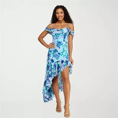 City Triangle Womens Juniors Sleeveless Midi Fit + Flare Dress