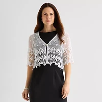 Rabbit Design Womens V Neck Elbow Sleeve Floral Shrug