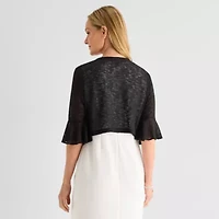 Perceptions Womens Petite 3/4 Sleeve Shrug