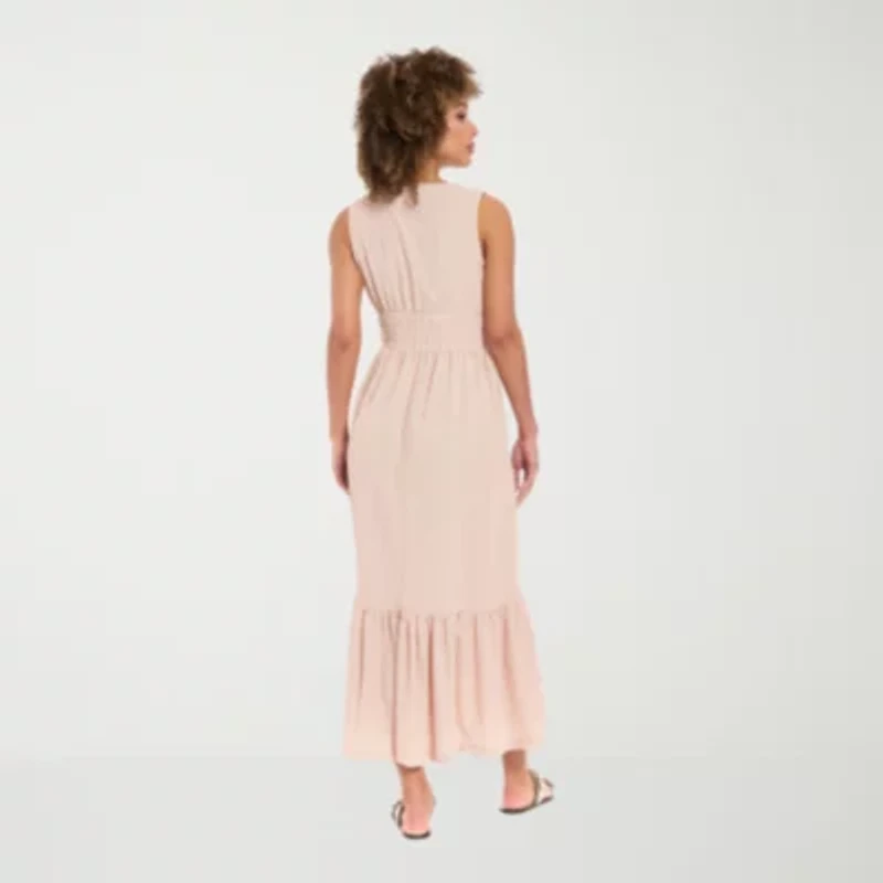 London Times Womens Petite Sleeveless Maxi Dress