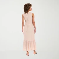London Times Womens Petite Sleeveless Maxi Dress