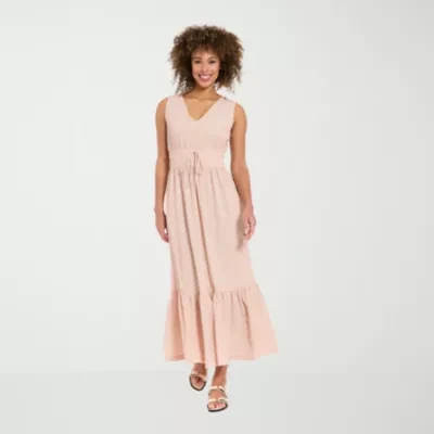 London Times Womens Petite Sleeveless Maxi Dress