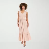 London Times Womens Petite Sleeveless Maxi Dress