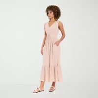 London Times Womens Petite Sleeveless Maxi Dress
