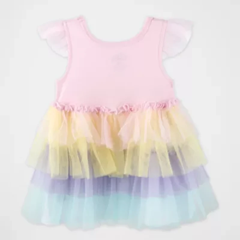 Baby Essentials Toddler Girls Easter Sleeveless Flutter A-Line Dress