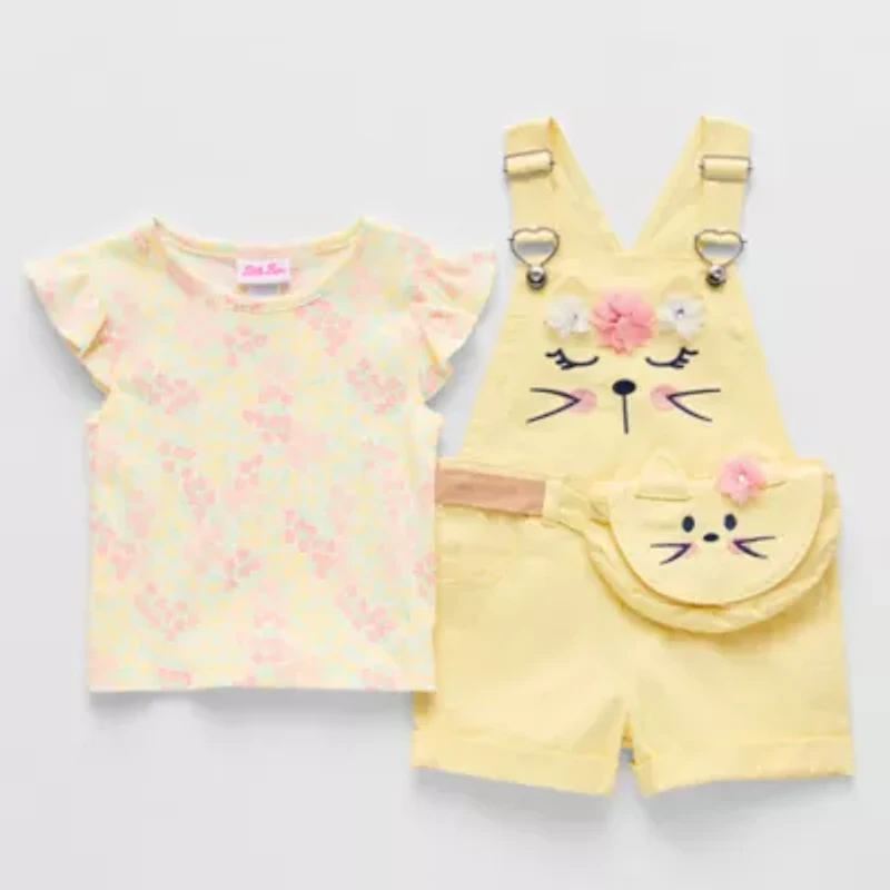 Little Lass Toddler Girls 2-pc. Shortall Set