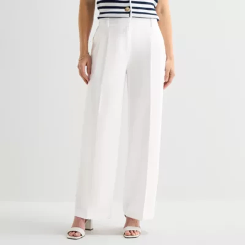 Liz Claiborne Charlotte Womens Wide Leg Mid Rise Trouser