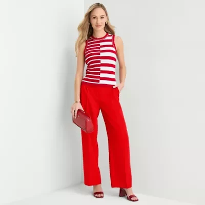 Liz Claiborne Charlotte Womens Wide Leg Mid Rise Trouser