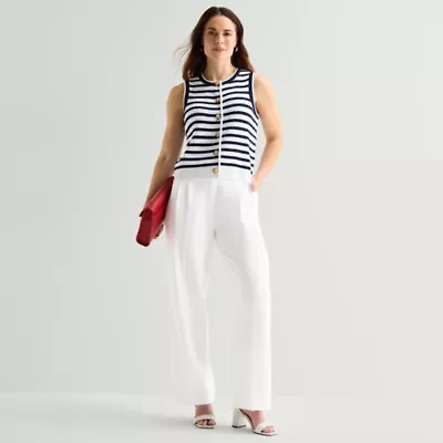 Liz Claiborne Charlotte Womens Wide Leg Mid Rise Trouser