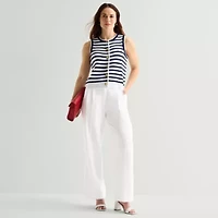 Liz Claiborne Charlotte Womens Wide Leg Mid Rise Trouser