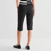 Liz Claiborne Lisa Womens Stretch Fabric Straight Mid Rise Capri Pant