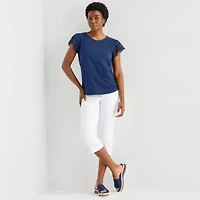 St. John's Bay Womens Crew Neck Short Sleeve Blouse