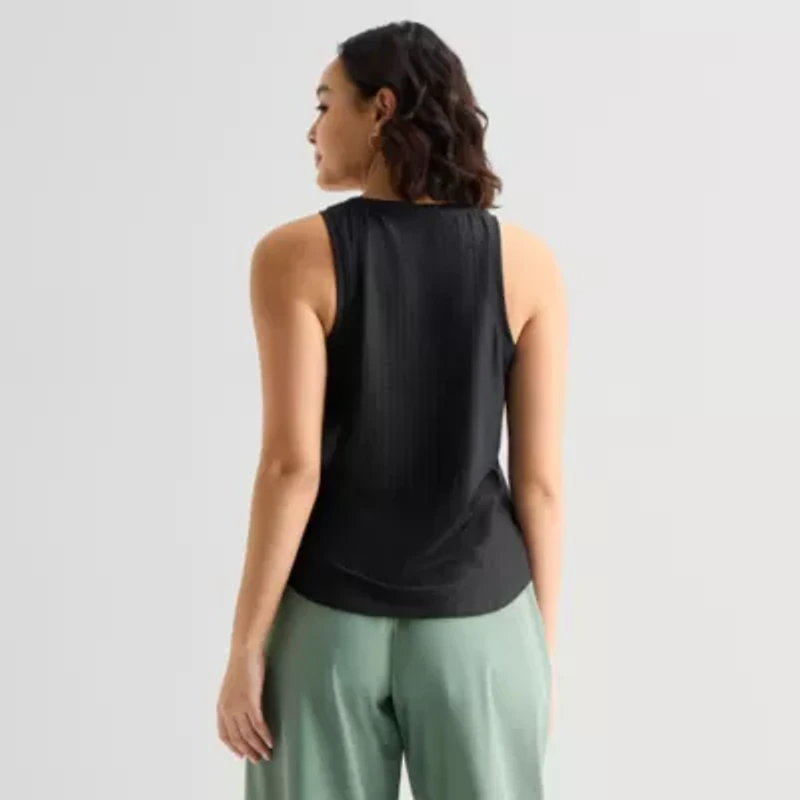 Stylus Womens Round Neck Sleeveless Tank Top