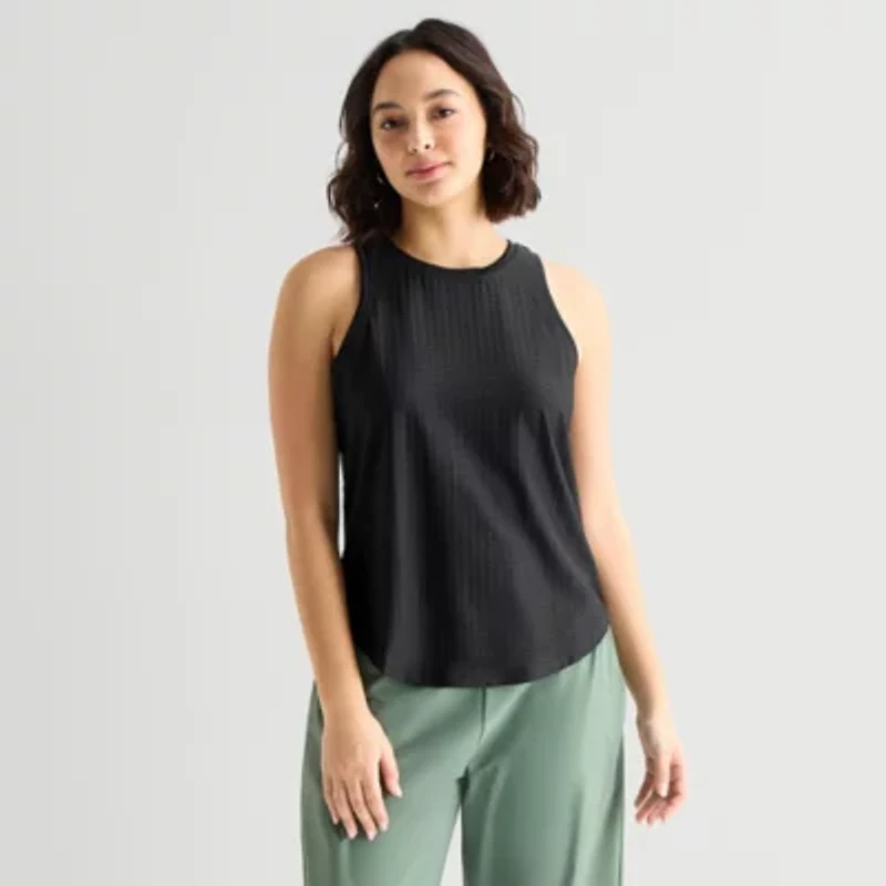 Stylus Womens Round Neck Sleeveless Tank Top