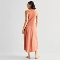 Stylus Easy Tank Womens Crew Neck Sleeveless Maxi Dress