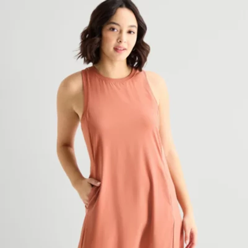 Stylus Easy Tank Womens Crew Neck Sleeveless Maxi Dress