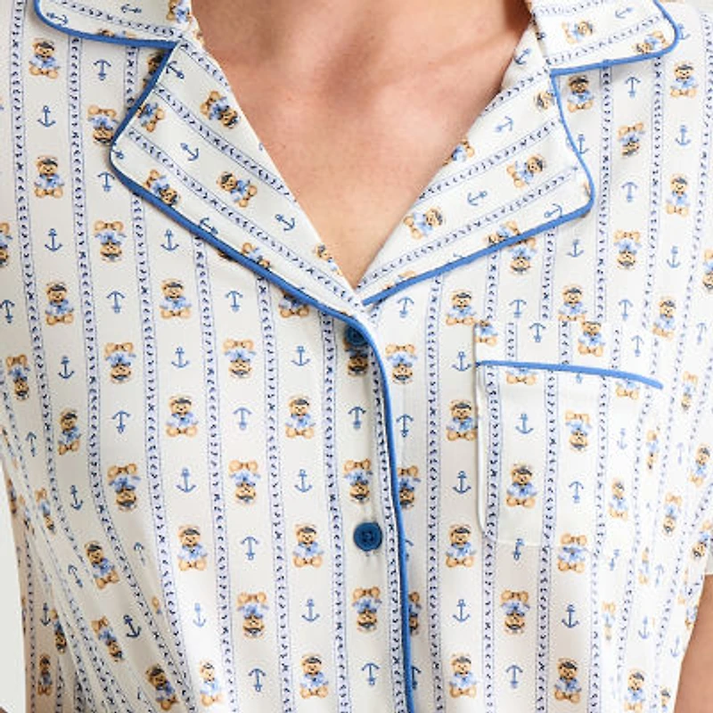 Arizona Body Womens Short Sleeve 2-pc. Juniors Pajama Sets