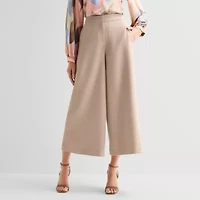 Worthington Womens Tall Wide Leg High Rise Cropped Pant