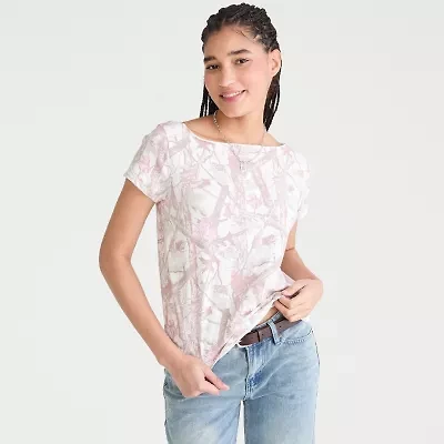 AEROPOSTALE Womens Juniors Boat Neck Short Sleeve T-Shirt
