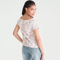 AEROPOSTALE Womens Juniors Boat Neck Short Sleeve T-Shirt