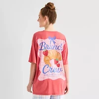 Arizona Body Womens Crew Neck Short Sleeve Juniors Pajama Top