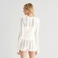 Forever 21 Juniors Womens V Neck Long Sleeve Pullover Sweater