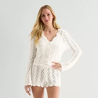 Forever 21 Juniors Womens V Neck Long Sleeve Pullover Sweater